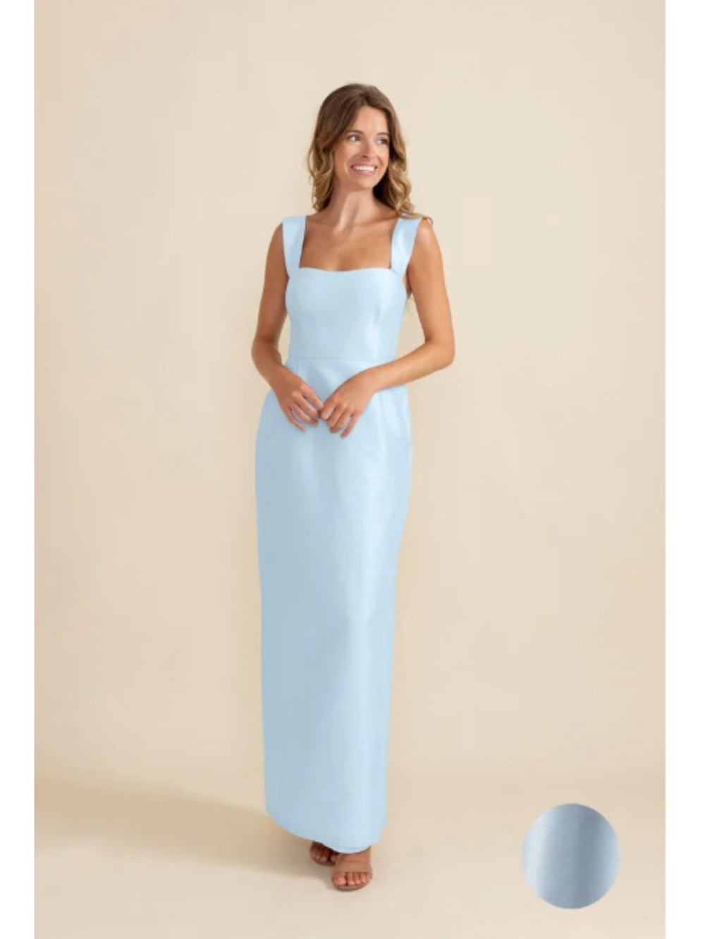 Lulu Kate Bridesmaids Beckett Bodice With Brunch Skirt in Shantung/ Sky